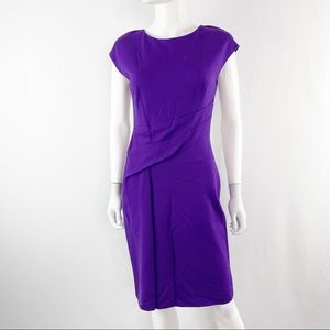ESCADA Purple Sheath Mini Dress Size S Cap Sleeves Casual Summer Evening